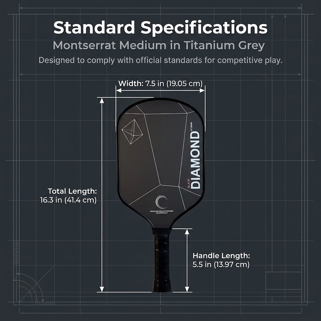 Crepe Pan Carbon - Raket Pickleball Serat Karbon BLACK DIAMOND