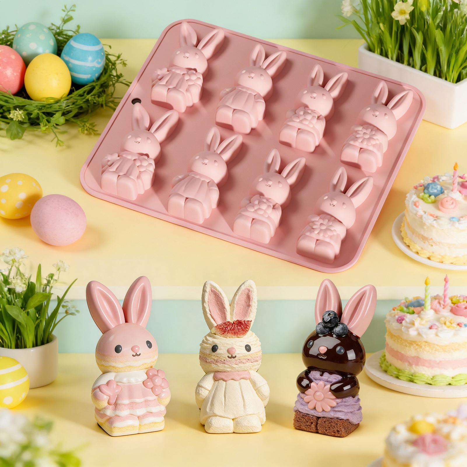 Bunny Cake Mold - Cetakan Kue Silikon Kelinci Paskah Kreatif,