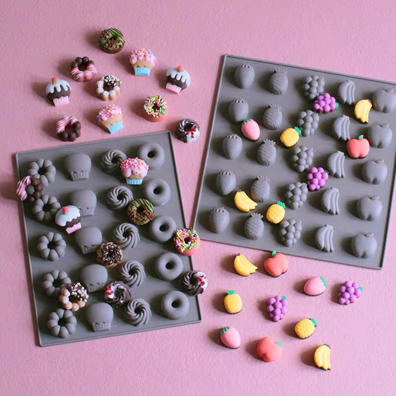 Donut Mold Silicone - Cetakan memanggang cokelat silikon buah multiavity,