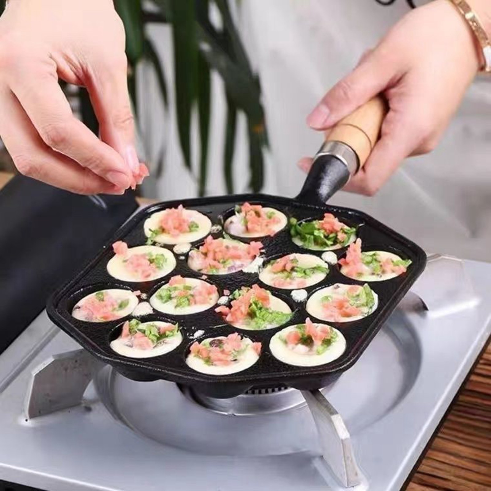 Panci Takoyaki 14 lubang besi  - Takoyaki Grill Plate ulasan dan harga